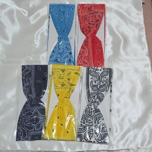 Colorful Bandana Hair Bows Set